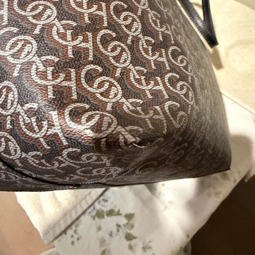 Coach City Tote Navy monogram leather, and coated canvas EUC CF342 - Picture 12 of 16